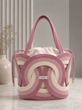Bolso Mediano LUMAK Rosa y Crema