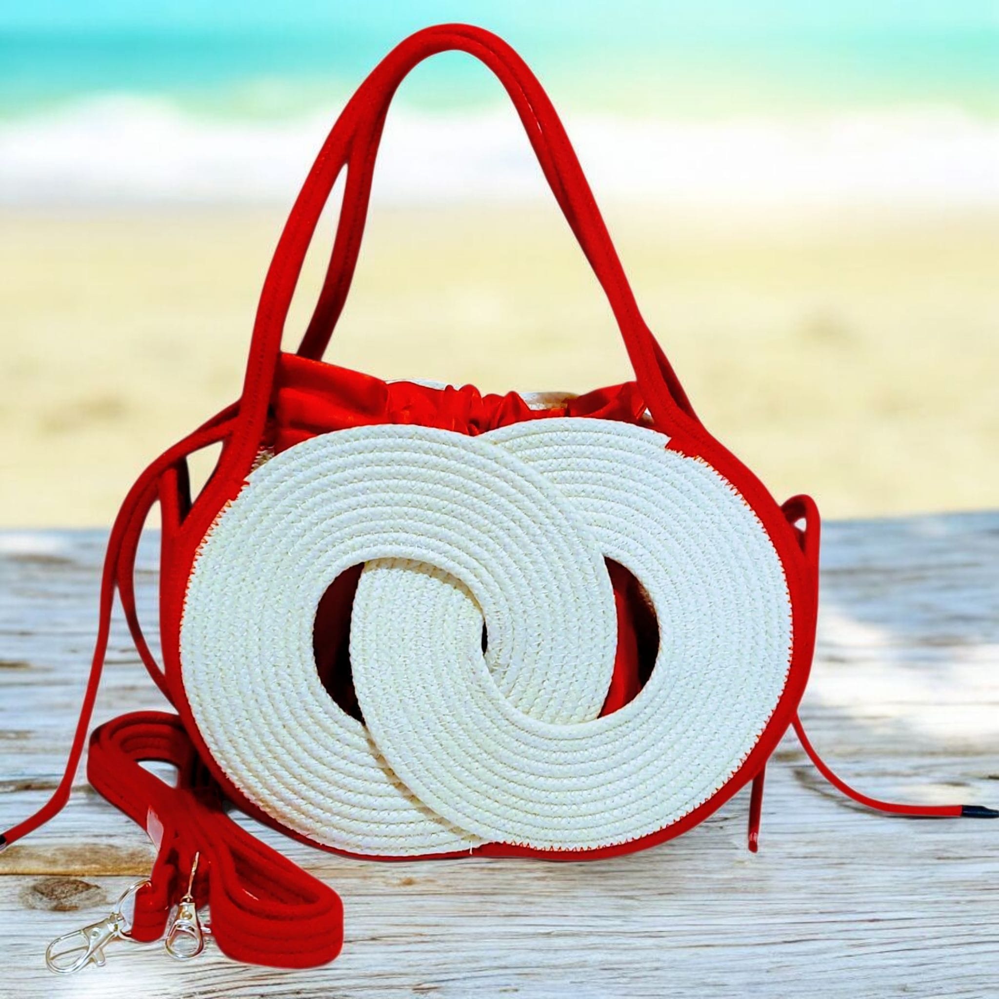 Bolso Mini LUMAK — Blanco y Rojo
