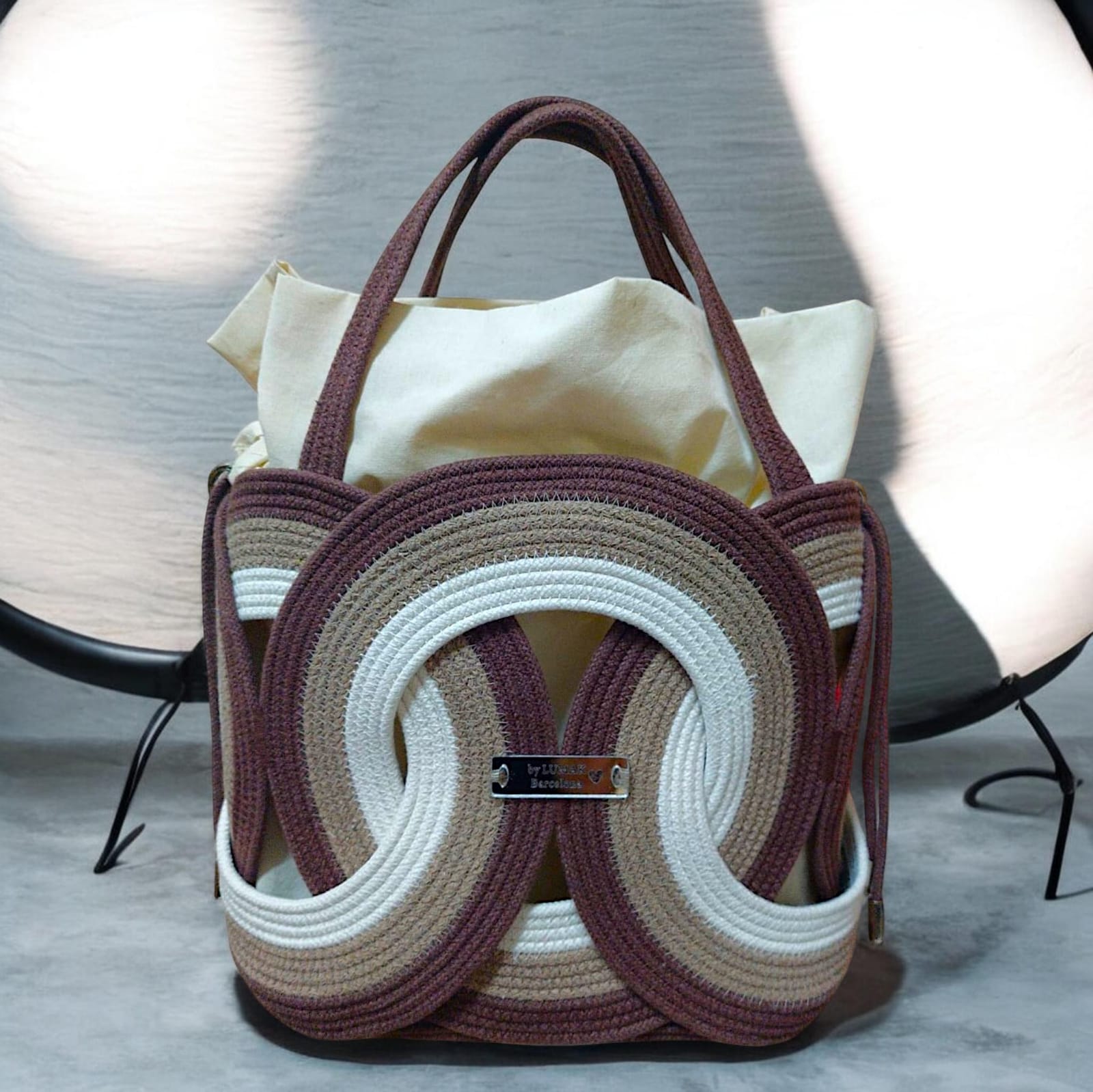 Bolso Mediano LUMAK — Trío Marrón, Beige y Crema