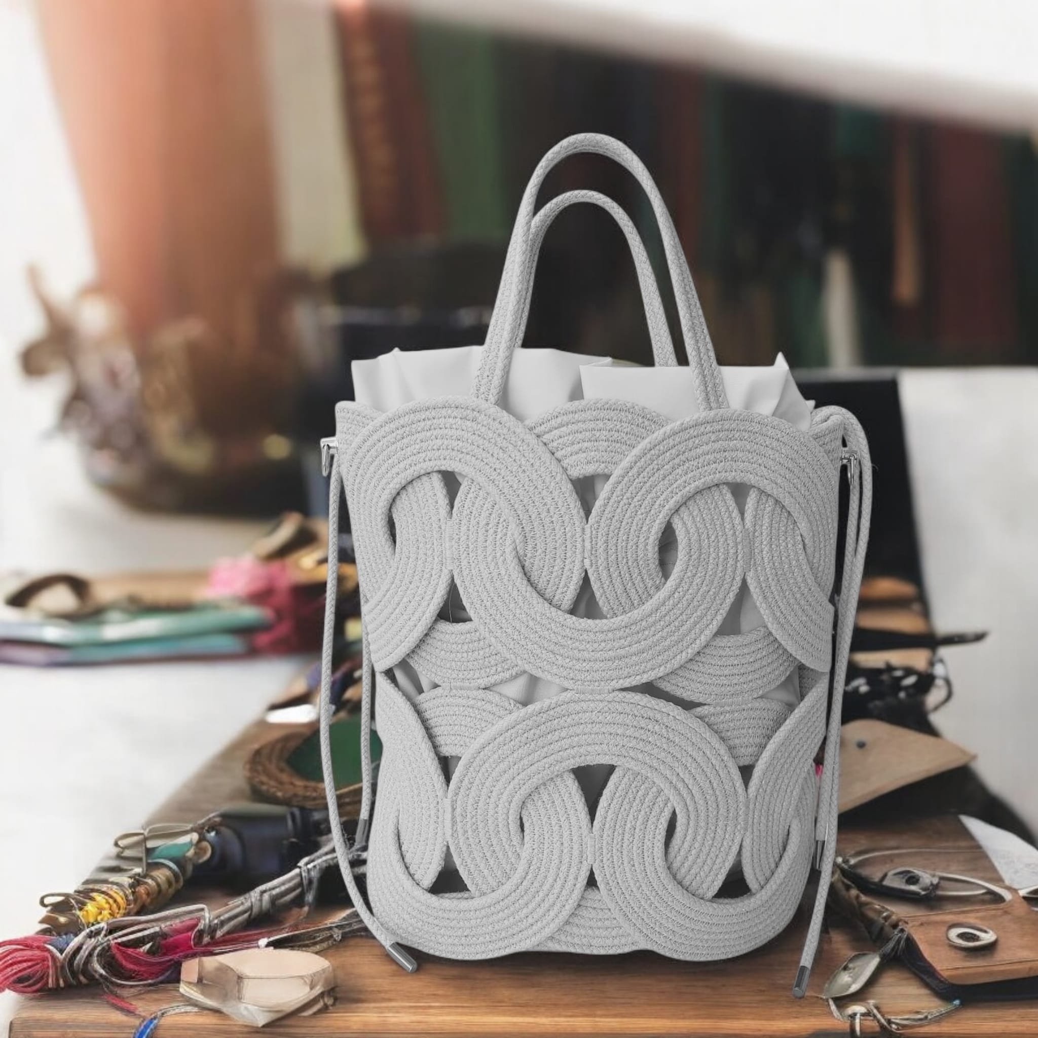Bolso grande blanco