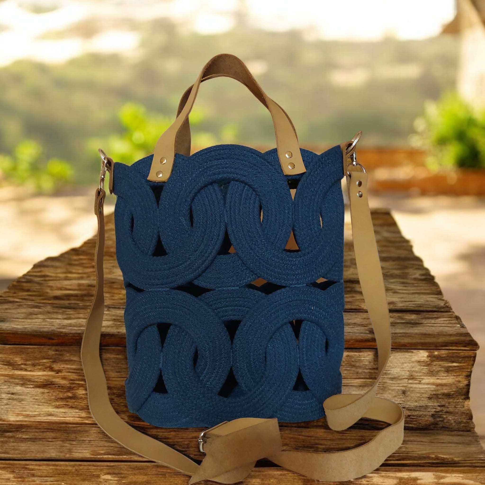 Bolso Grande Azul LUMAK — Asas de Piel