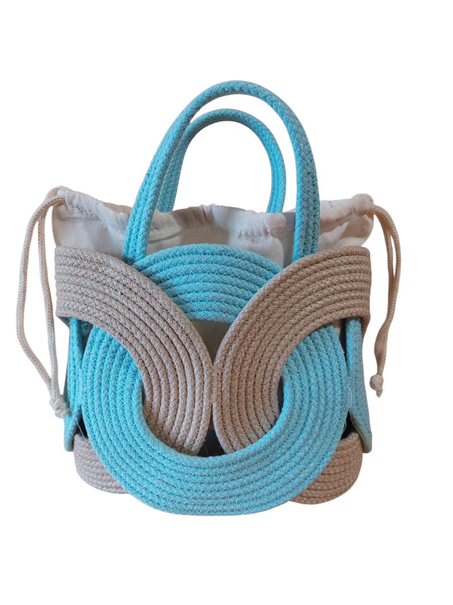 Bolso pequeño turqueza con beigh